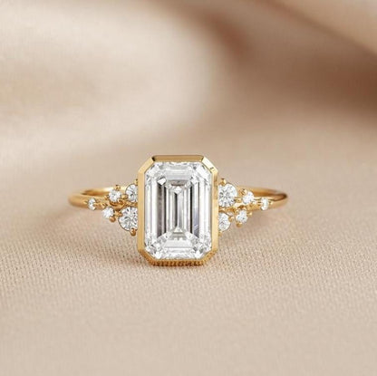 2 Ct IGI Certified Emerald Lab Diamond Engagement Ring