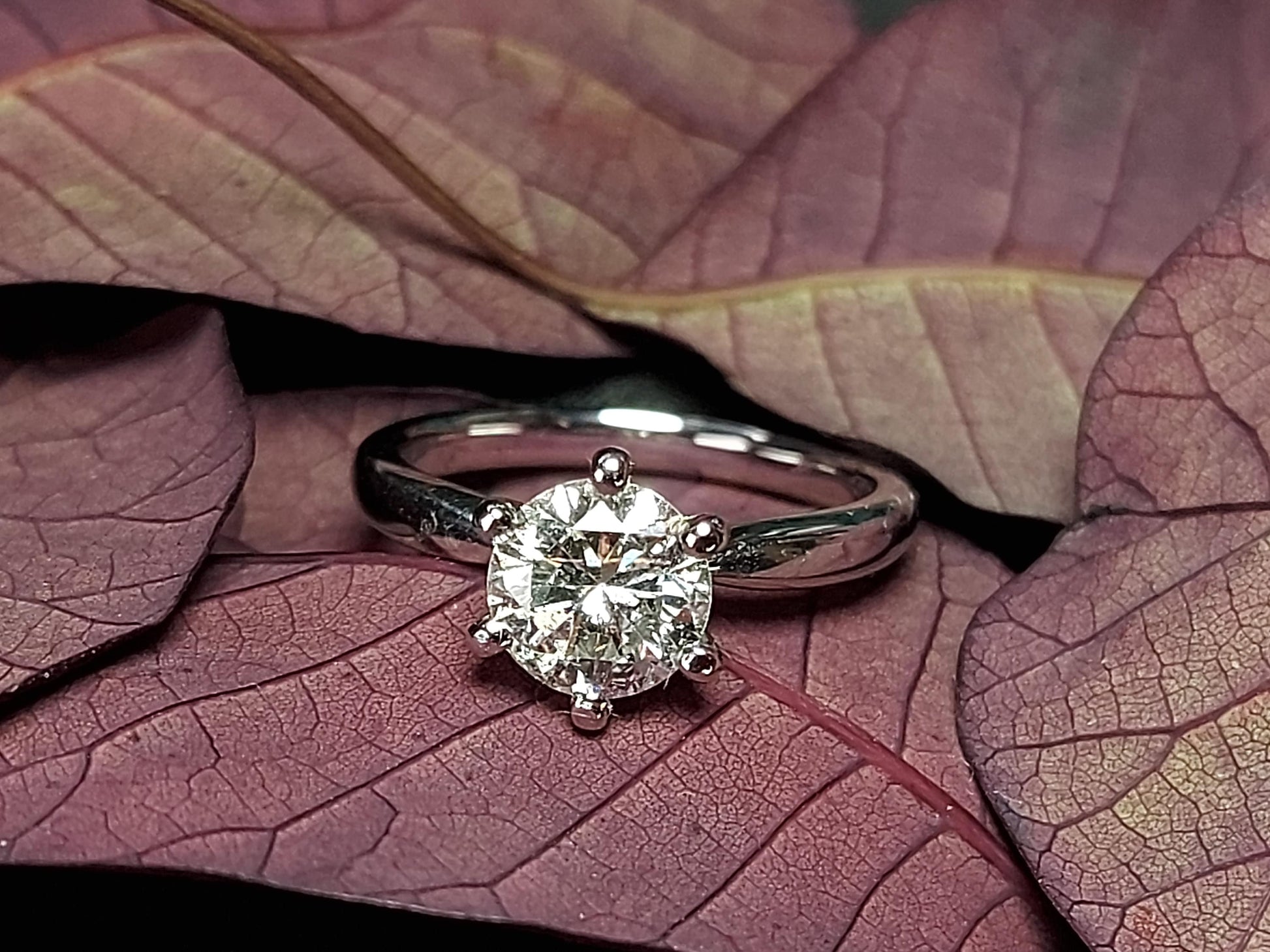 1 Ct Round Natural Diamond Solitaire Engagement Ring