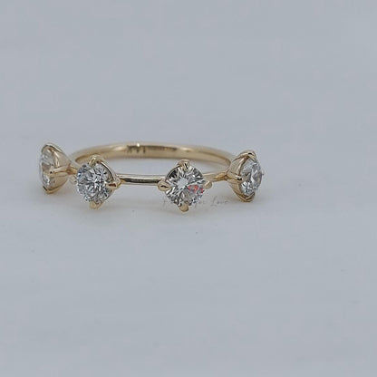 4 MM Round Lab Grown Diamond Band, Round Brilliant Cut Diamond Wedding Band, Promise Ring, Matching Band, Wedding Gift Band, Stackable Band.