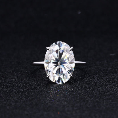 7 CT Oval Moissanite Engagement Ring, Oval Cut Engagement Ring, Thin Band Oval Ring, white Gold Oval Solitaire engagement Ring