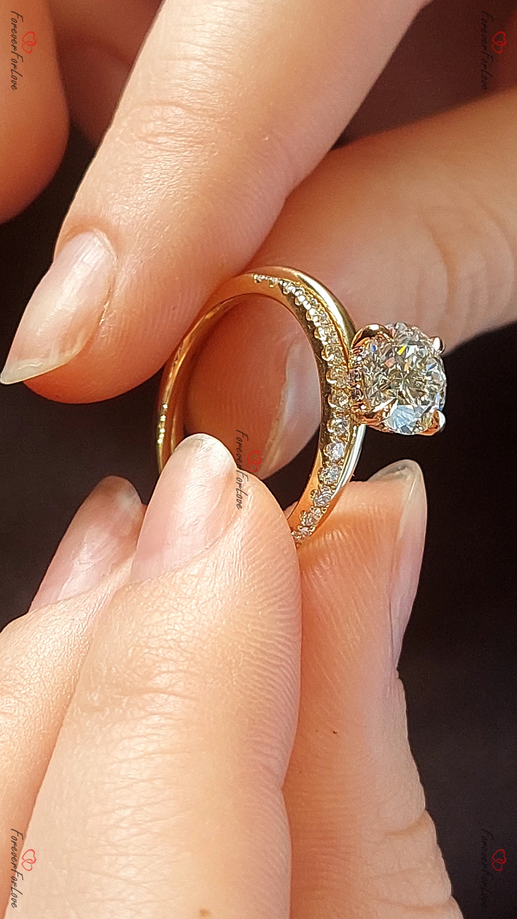 2 Ct Round Lab Diamond Engagement Ring