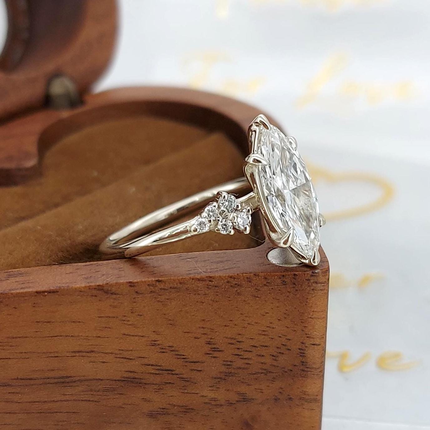 1.5 Ct IGI Certified Marquise Lab Diamond Engagement Ring