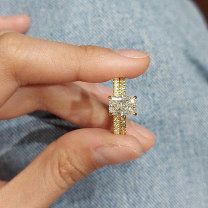 1.5 Ct Radiant Lab Diamond Eternity Band