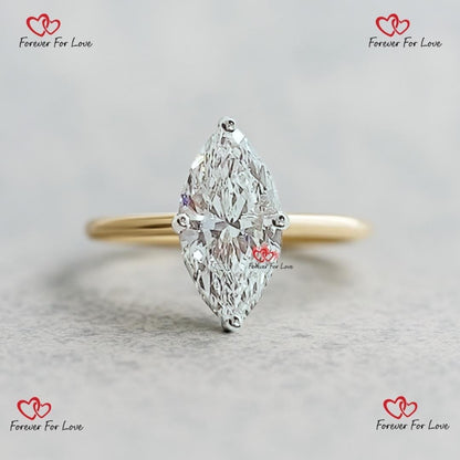 1 Ct IGI Certified Marquise Lab Diamond Engagement Ring