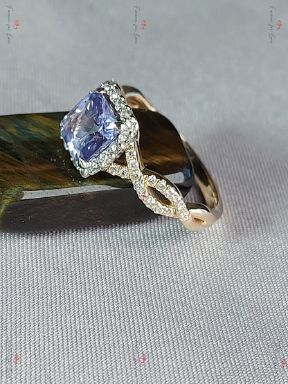 Marquise Blue Diamond, Sapphire Engagement Ring