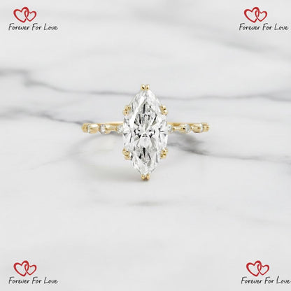 4.1 Ct IGI Certified Marquise Lab Diamond Engagement Ring