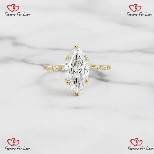4.1 Ct IGI Certified Marquise Lab Diamond Engagement Ring