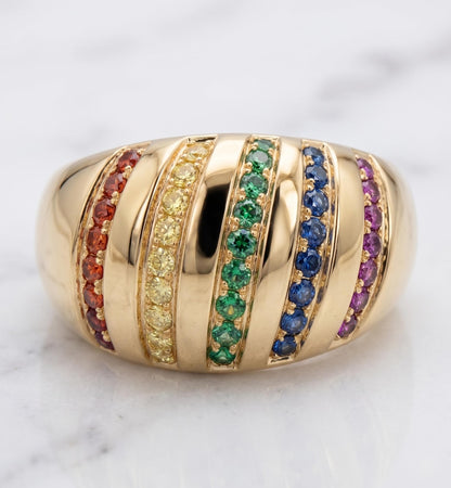 Round Diamond, Sapphire Wedding Band