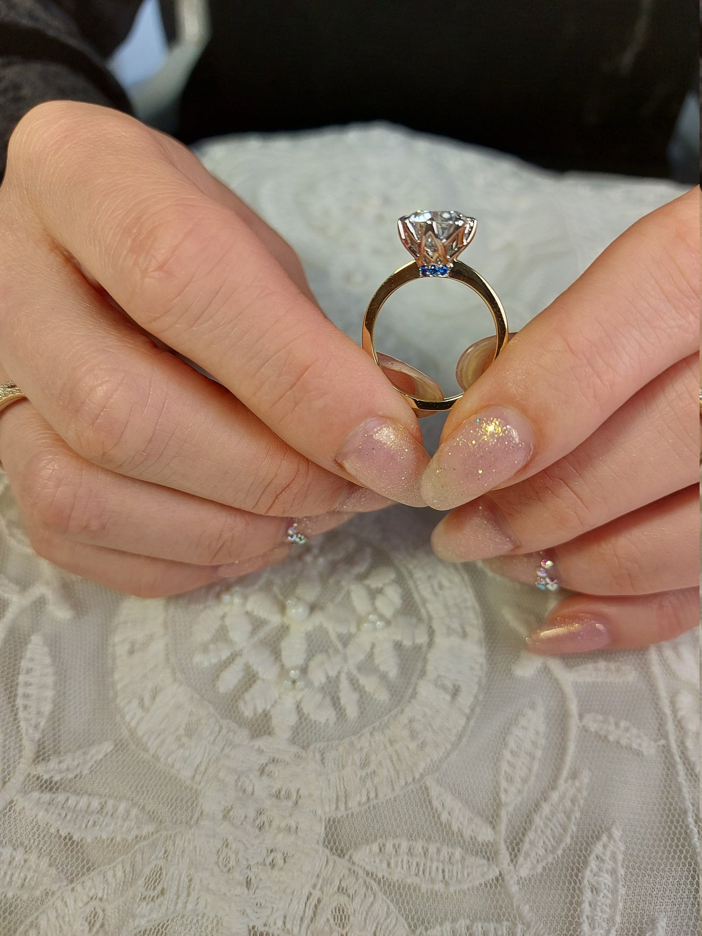 Round Cut engagement ring, women birthstone ring Solid 14K yellow gold Moissanite engagement ring vintage Bridal Anniversary gift for her. Round cut 1Ct Moissanite Brilliant Cut engagement ring in 935 Argentium Silver — custom handcrafted by Forever For Love