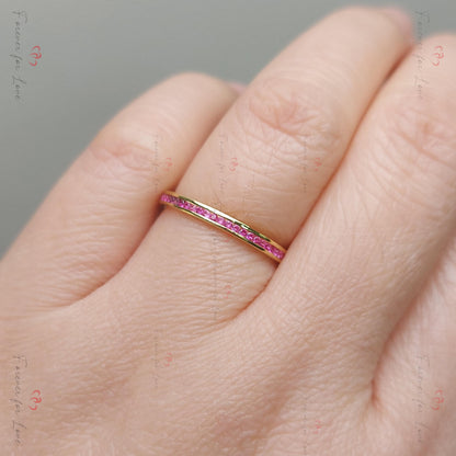 Pink Sapphire Full Eternity Band
