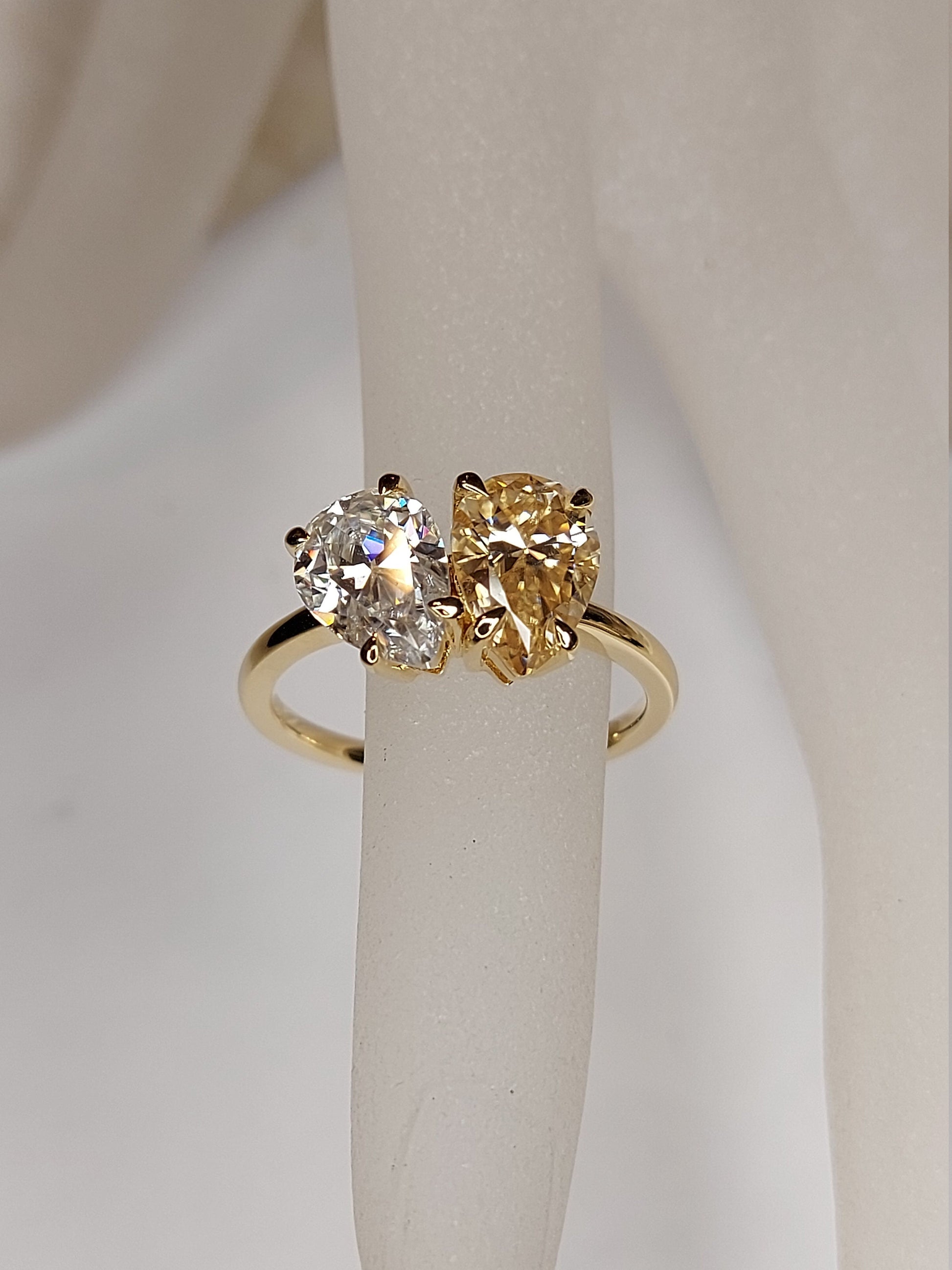 Pear Shaped engagement ring 4TCW/ 10*7 mm, diamond hidden halo ring, Pear cut Moissanite ring, Big Celebrity Ring.