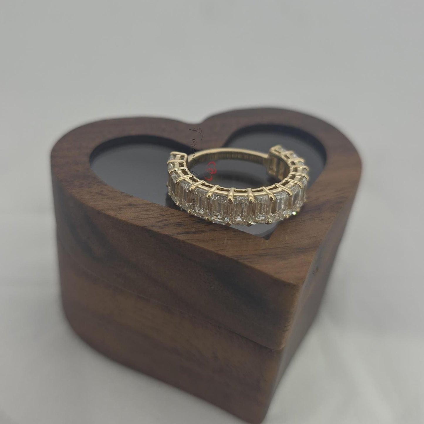 4 TCW Emerald cut Diamond wedding band Emerald cut Half eternity band Solid Yellow gold wedding band bridal ring Stacking Promise ring. Emerald cut Moissanite Brilliant Cut engagement ring in 935 Argentium Silver — custom handcrafted by Forever For Love