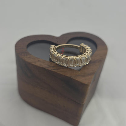 4 TCW Emerald cut Diamond wedding band Emerald cut Half eternity band Solid Yellow gold wedding band bridal ring Stacking Promise ring.