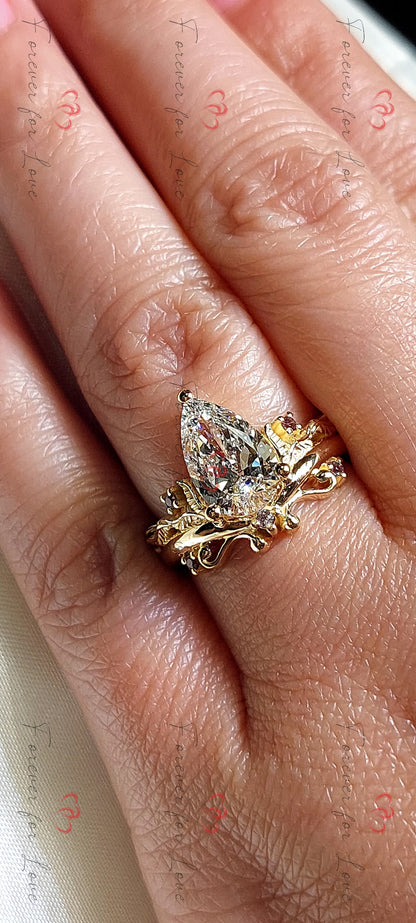 2 Ct Pear Lab Diamond Solitaire Engagement Ring