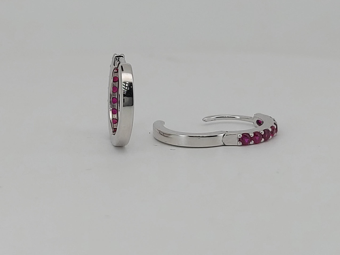Natural Ruby Earrings / Huggie Earrings / 14k Gold 10MM Ruby Huggie Hoop Earrings / July Birthstone / Last Minute Gift Idea, Gift for Mom Sapphire engagement ring in Gold or Platinum — custom handcrafted by Forever For Love