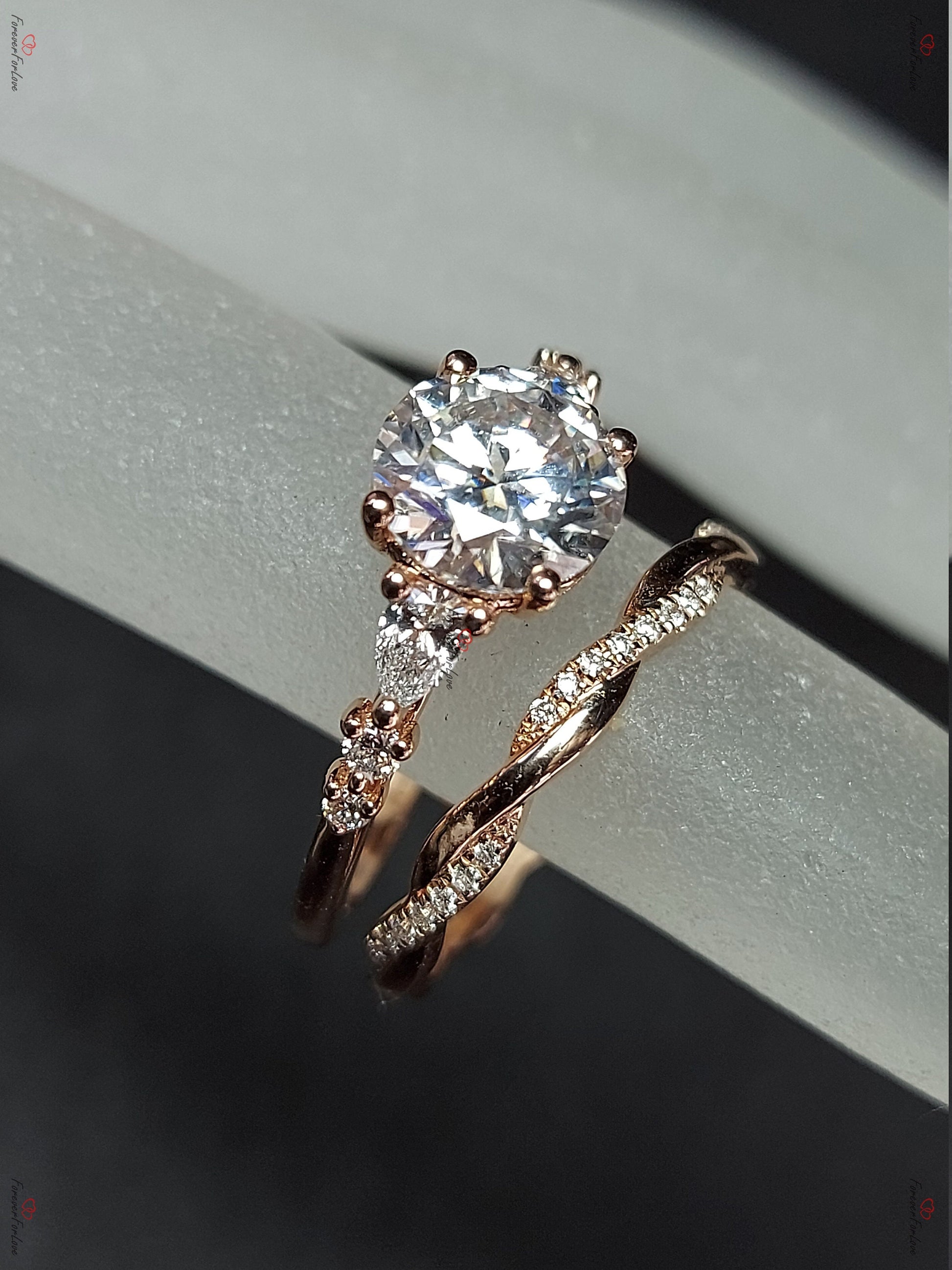 Pear Diamond, Moissanite Engagement Ring
