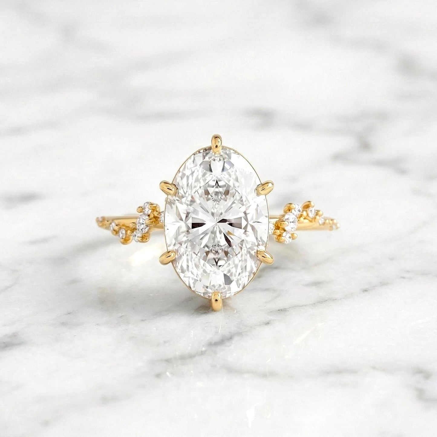 3.25 Ct IGI Certified Oval Lab Diamond Solitaire Engagement Ring Oval cut 1Ct Moissanite Brilliant Cut engagement ring in 935 Argentium Silver — custom handcrafted by Forever For Love