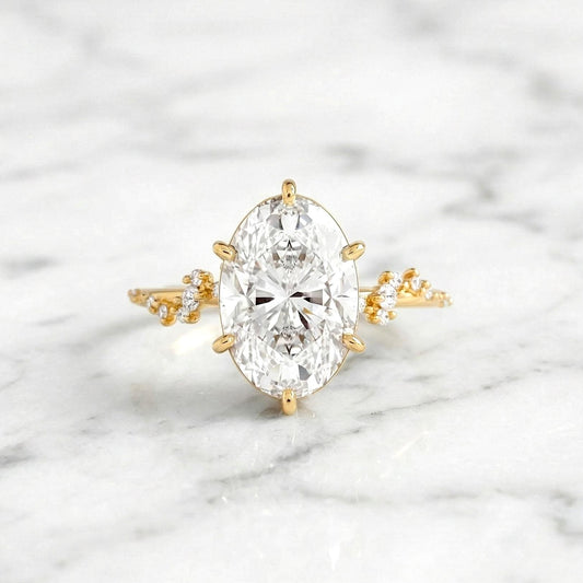 3.25 Ct IGI Certified Oval Lab Diamond Engagement Ring