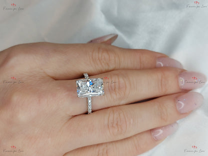 5 Ct Radiant Moissanite Solitaire Engagement Ring