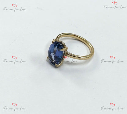 Oval Diamond, Tanzanite Engagement Ring
