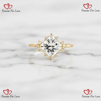 2 Ct IGI Certified Princess Lab Diamond Engagement Ring