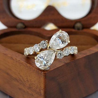 3.6 Ct IGI Certified Pear Lab Diamond Engagement Ring