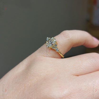 1.5 Ct IGI Certified Oval Lab Diamond Three Stone Engagement Ring