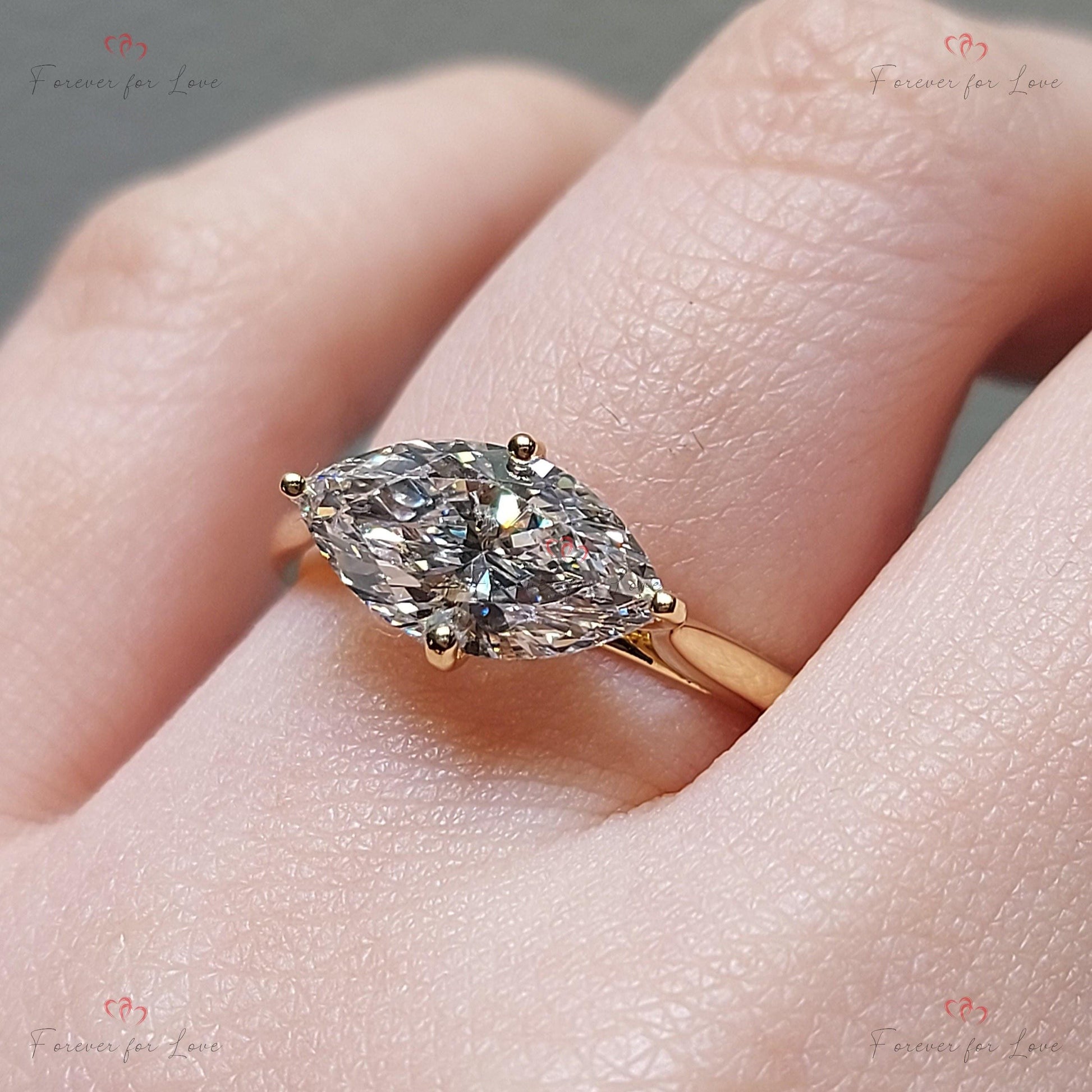 IGI Certified Marquise Lab Diamond Engagement Ring