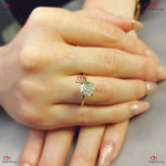 Crushed Ice Cushion Cut Moissanite Engagement Ring with Hidden Halo Forever For Love