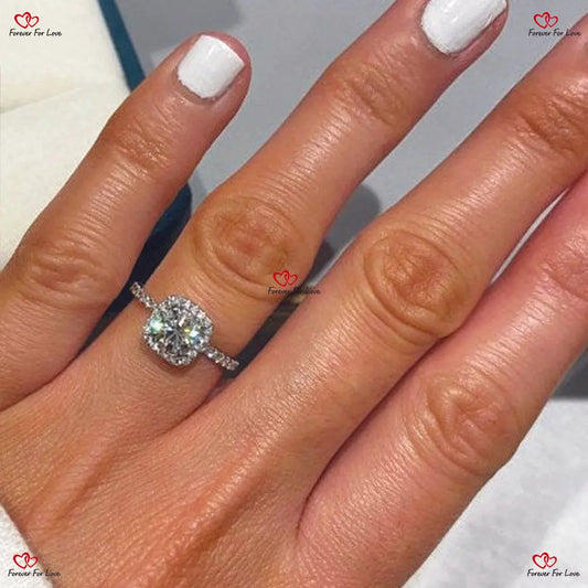 Vintage Halo 1.5 Carat Cushion Cut Diamond Engagement Ring Forever For Love