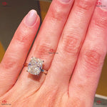 Ethereal Brilliance:  Hybrid Crushed Ice Cushion Cut Ring with Diamonds Forever For Love