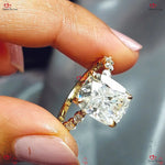 Radiant Cut Engagement Ring, Hybrid Crushed Cut with Pave Diamonds Forever For Love