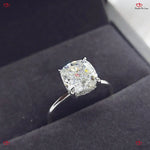 Cushion Cut Engagement Ring with Hidden Halo Forever For Love