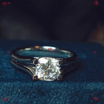 Vintage Cushion Cut Diamond Double Band Engagement Ring Forever For Love