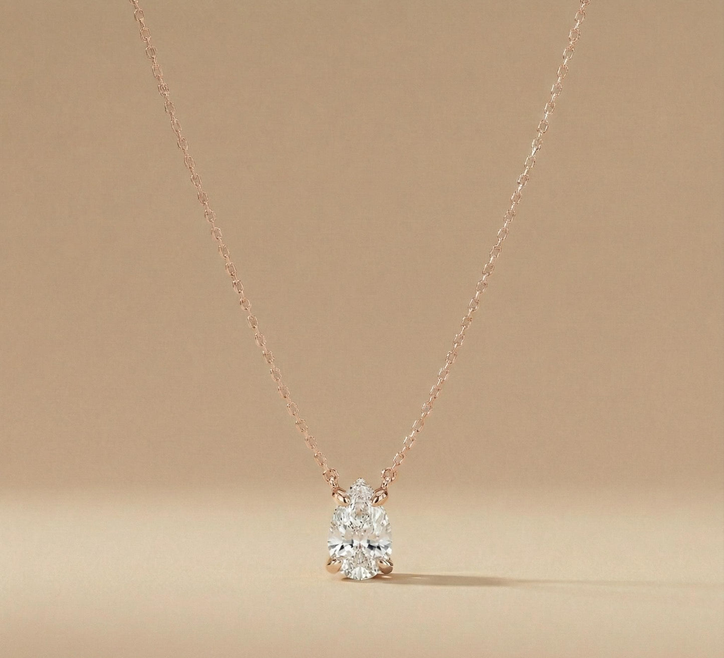 1ct Pear Shape Lab Diamond Necklace, Solitaire Diamond Necklace, Solid Gold Jewelry, Lab Grown Diamond, Classic Wedding Pendant,Gift for Her Moissanite engagement ring in Gold or Platinum — custom handcrafted by Forever For Love
