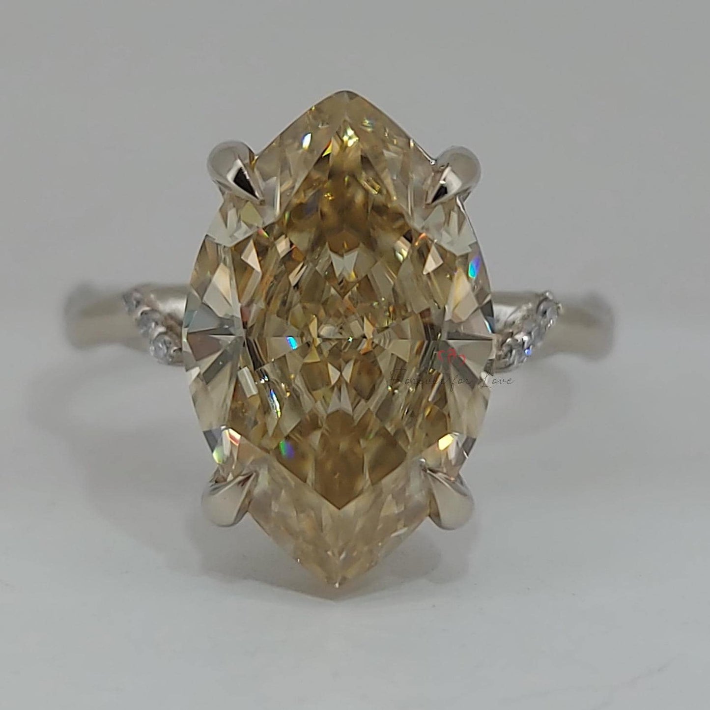 6 Karat Marquise Moissanit Eternity-Ring Marquise cut Moissanite engagement ring in 935 Argentium Silber — custom handcrafted by Forever For Love