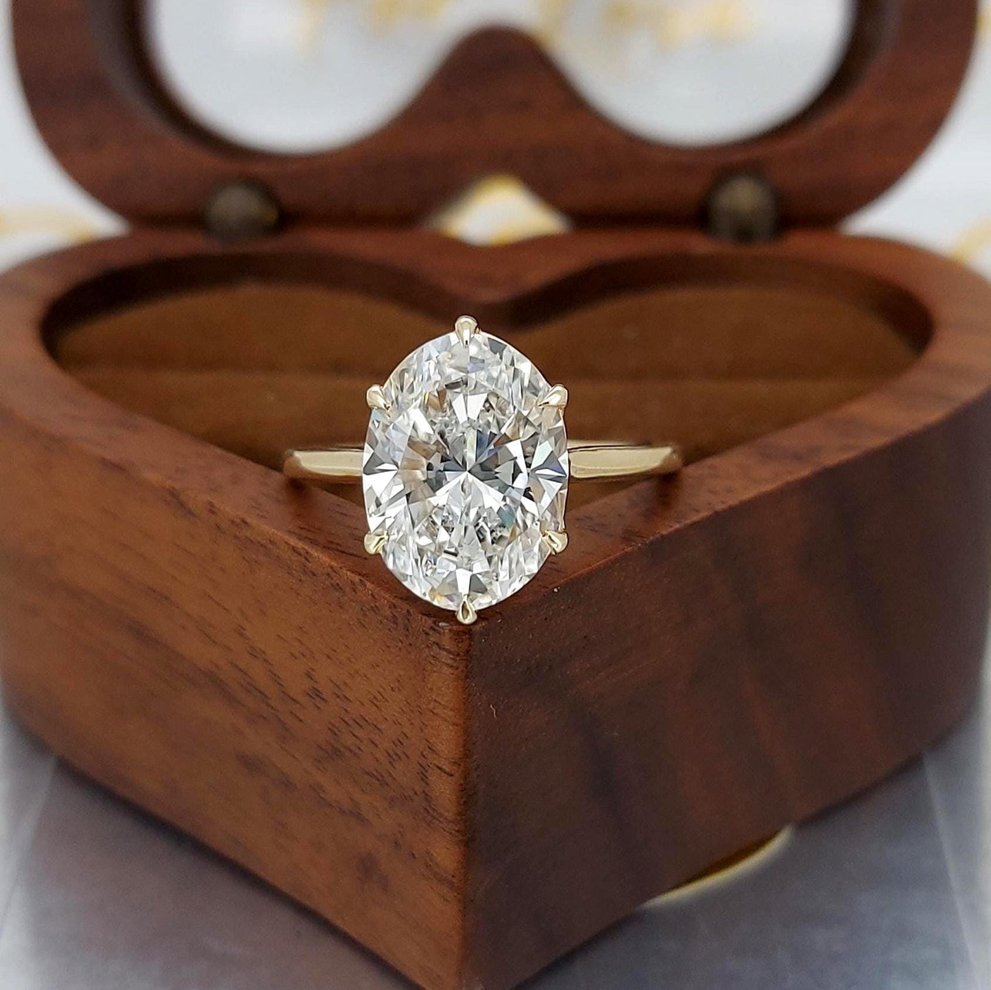 4 Ct IGI Certified Oval Lab Diamond Solitaire Engagement Ring Oval cut 1Ct Moissanite Brilliant Cut engagement ring in 935 Argentium Silver — custom handcrafted by Forever For Love