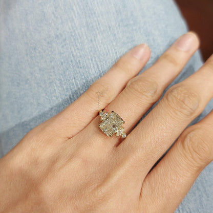 2 Ct IGI Certified Cushion Lab Diamond Three Stone Engagement Ring