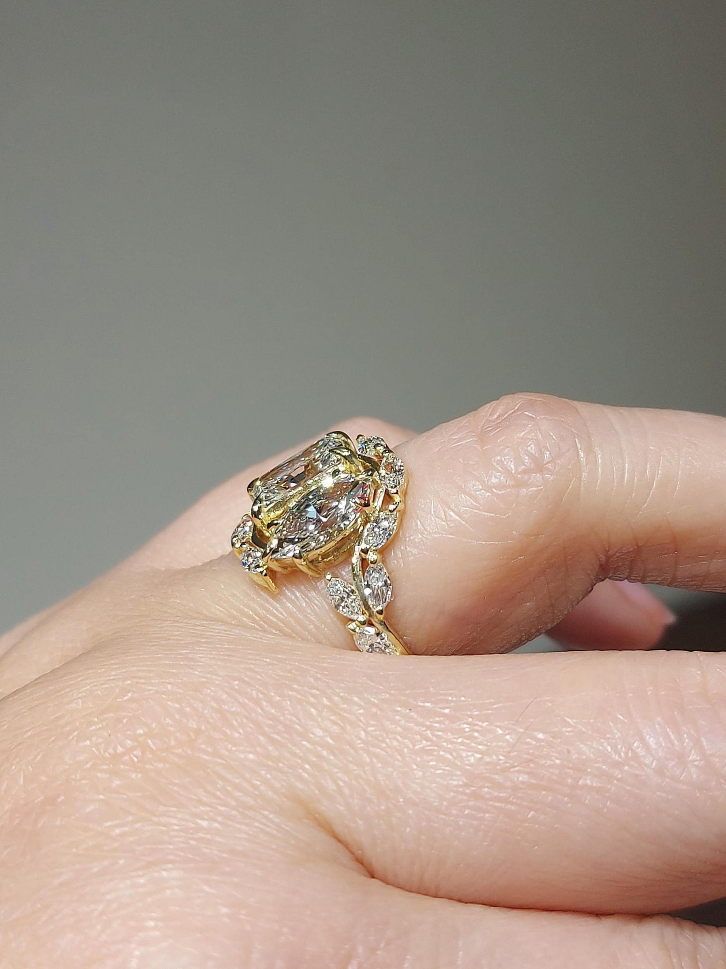 3 Ct Radiant Lab Diamond Engagement Ring Radiant cut 1Ct Moissanite Brilliant Cut engagement ring in 935 Argentium Silver — custom handcrafted by Forever For Love