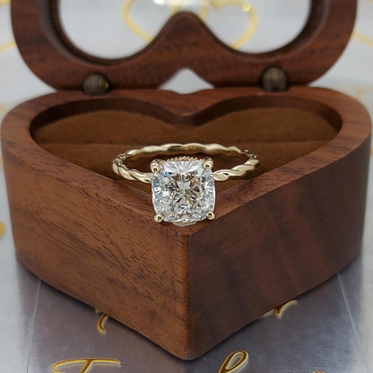 3.5 Ct IGI Certified Cushion Lab Diamond Engagement Ring