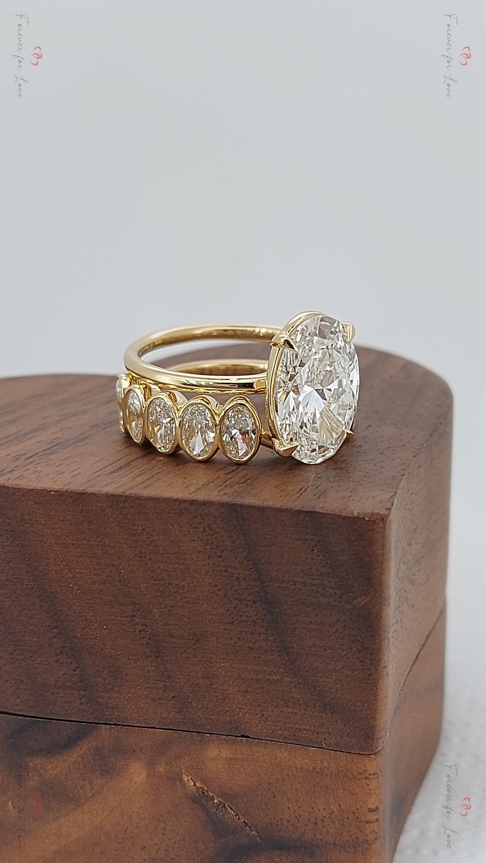 4 Ct Oval Lab Diamond Engagement Ring