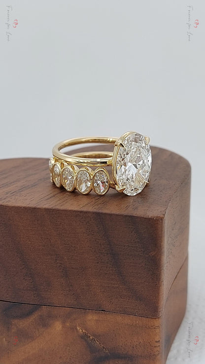 4 Ct Oval Lab Diamond Engagement Ring