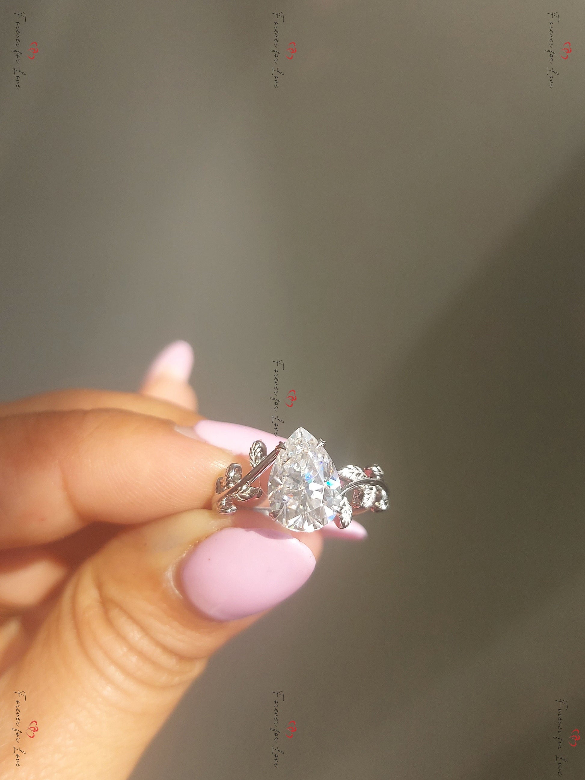 Pear Diamond, Moissanite Engagement Ring