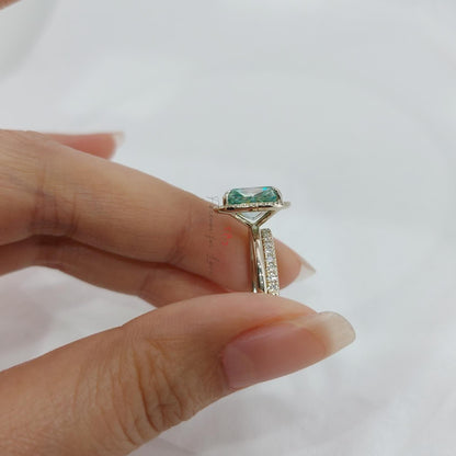 3 Ct Cushion Gemstone Solitaire Engagement Ring