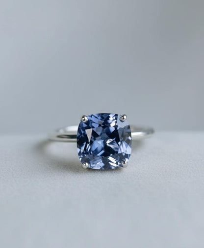 Cushion Blue Sapphire Ring