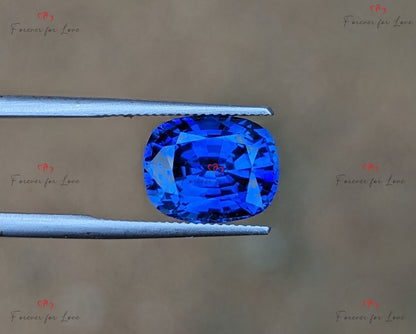 Natürlicher Royalblauer Saphir 4,1 Karat, kissenförmiger loser Edelstein, 10 mm x 8 mm x 5,8 mm, individuelles Schmuckgeschenk für sie