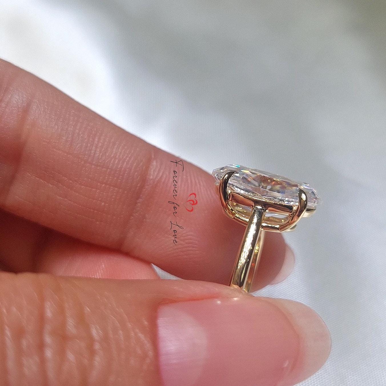 Oval Cut Engagement engagement ring 5.5 Ct Crushed ice Oval 13.5* 8.5mm Moissanite donut setting ring low setting Ring Anniversary For her.