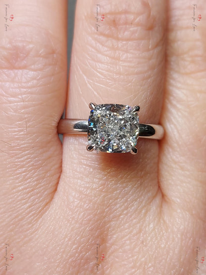 3 Ct IGI Certified Cushion Lab Diamond Engagement Ring