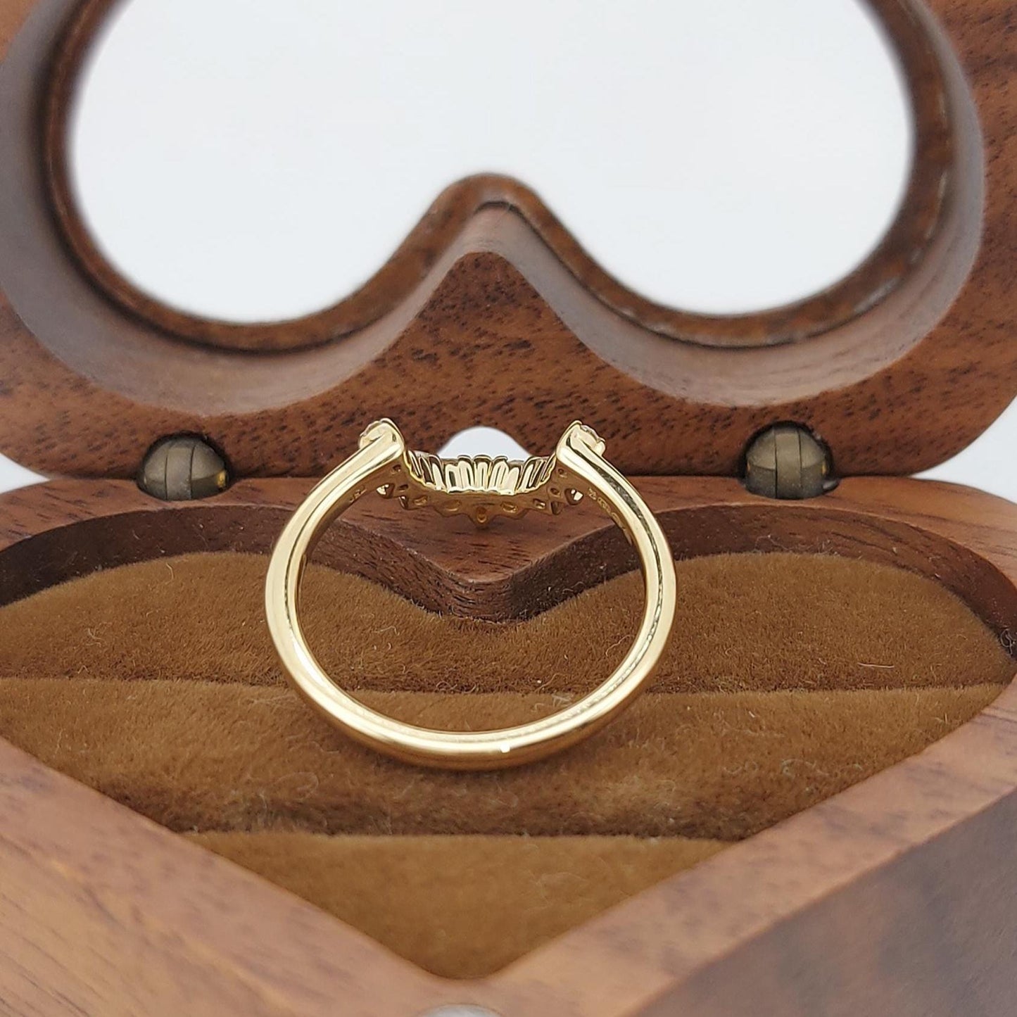 Marquise Diamond Stacking Ring Marquise cut Moissanite Brilliant Cut engagement ring in 935 Argentium Silver — custom handcrafted by Forever For Love