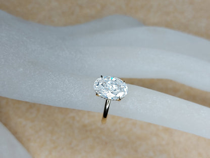 3 Ct Oval Diamond, Moissanite Halo Engagement Ring